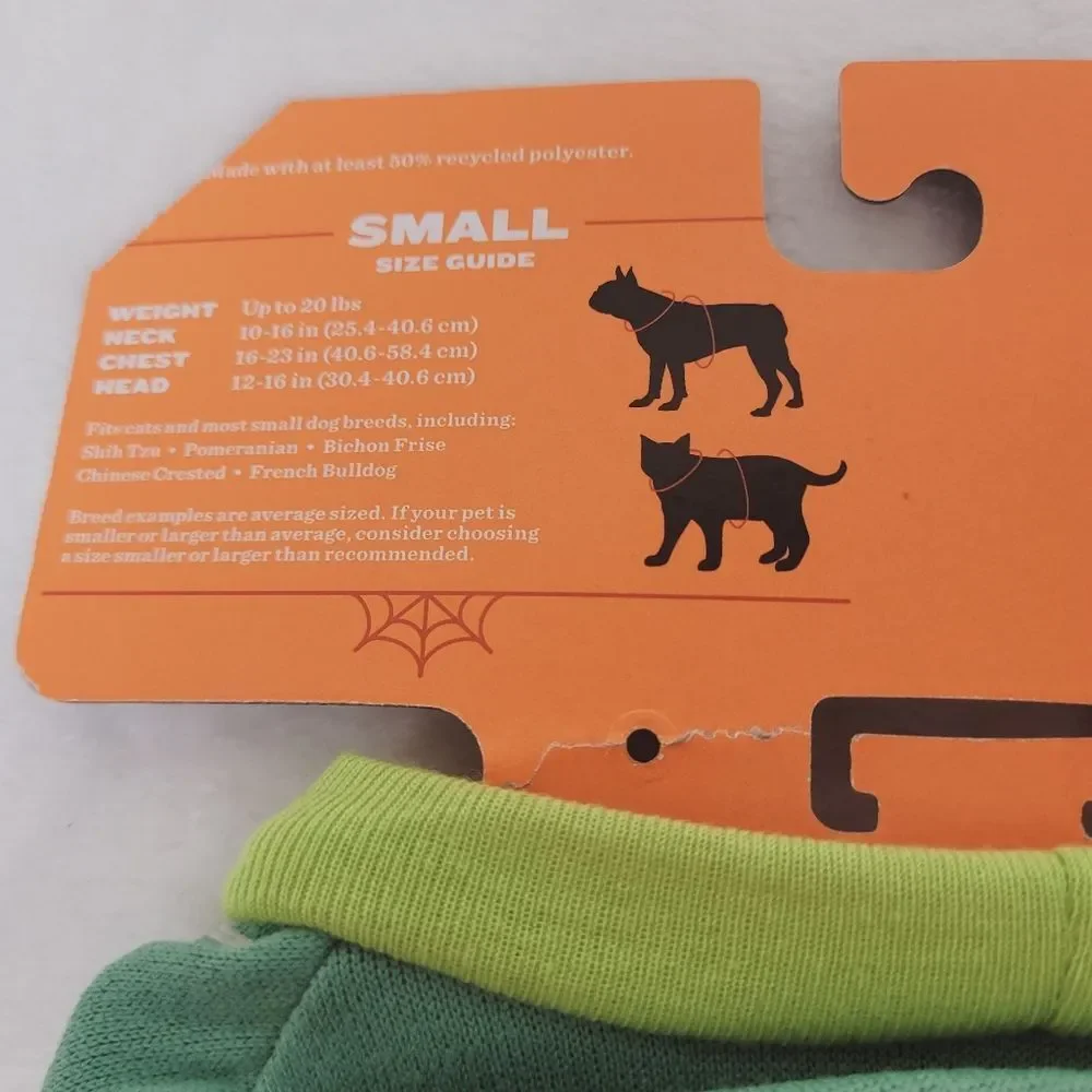 Hyde & Eek Halloween Pumpkin Pet Sweatshirt Dog or Cat Small New OOS